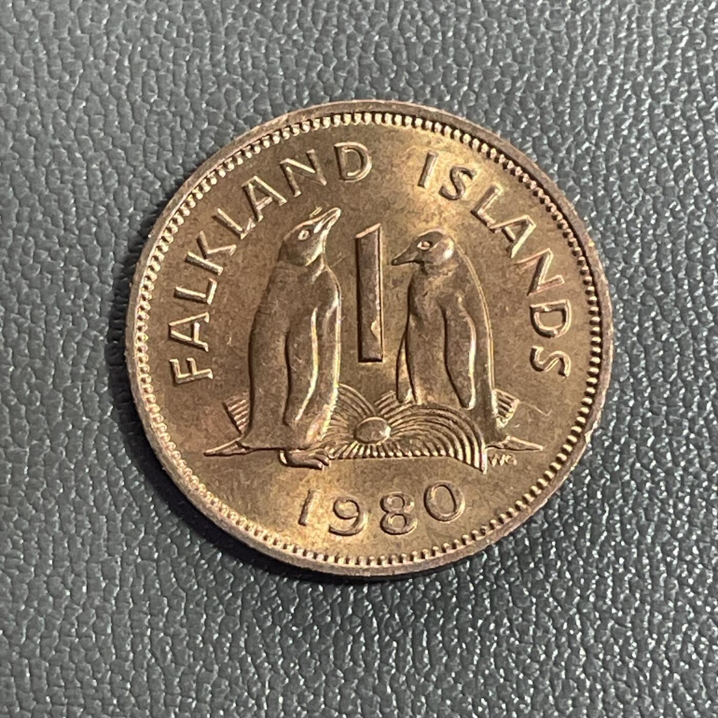 回流0120 全新 福克兰群岛1980年1便士 帝企鹅