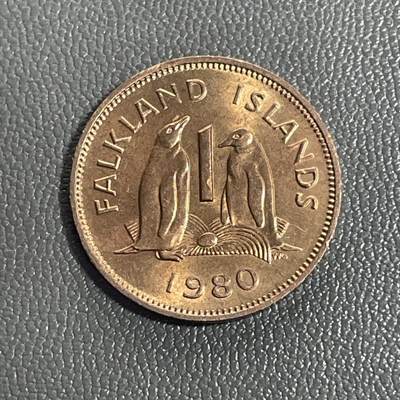 回流0120 - 全新 福克兰群岛1980年1便士 帝企鹅