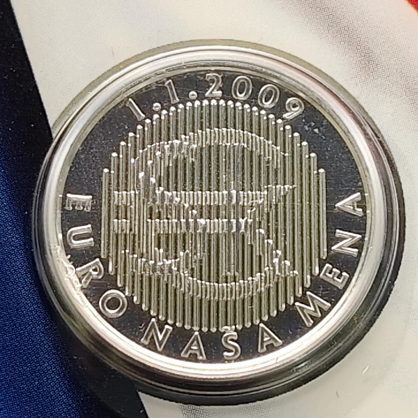 【全场包邮】纯粹捡漏拍497场-持续更新中 斯洛伐克2009年使用欧元首发年份官方封装套币-含银章【8克92.5%银章】