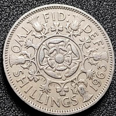 泉币菌-第171场- 精品福利场 - 英国1963年 2先令铜镍币 伊丽莎白二世 28.2mm