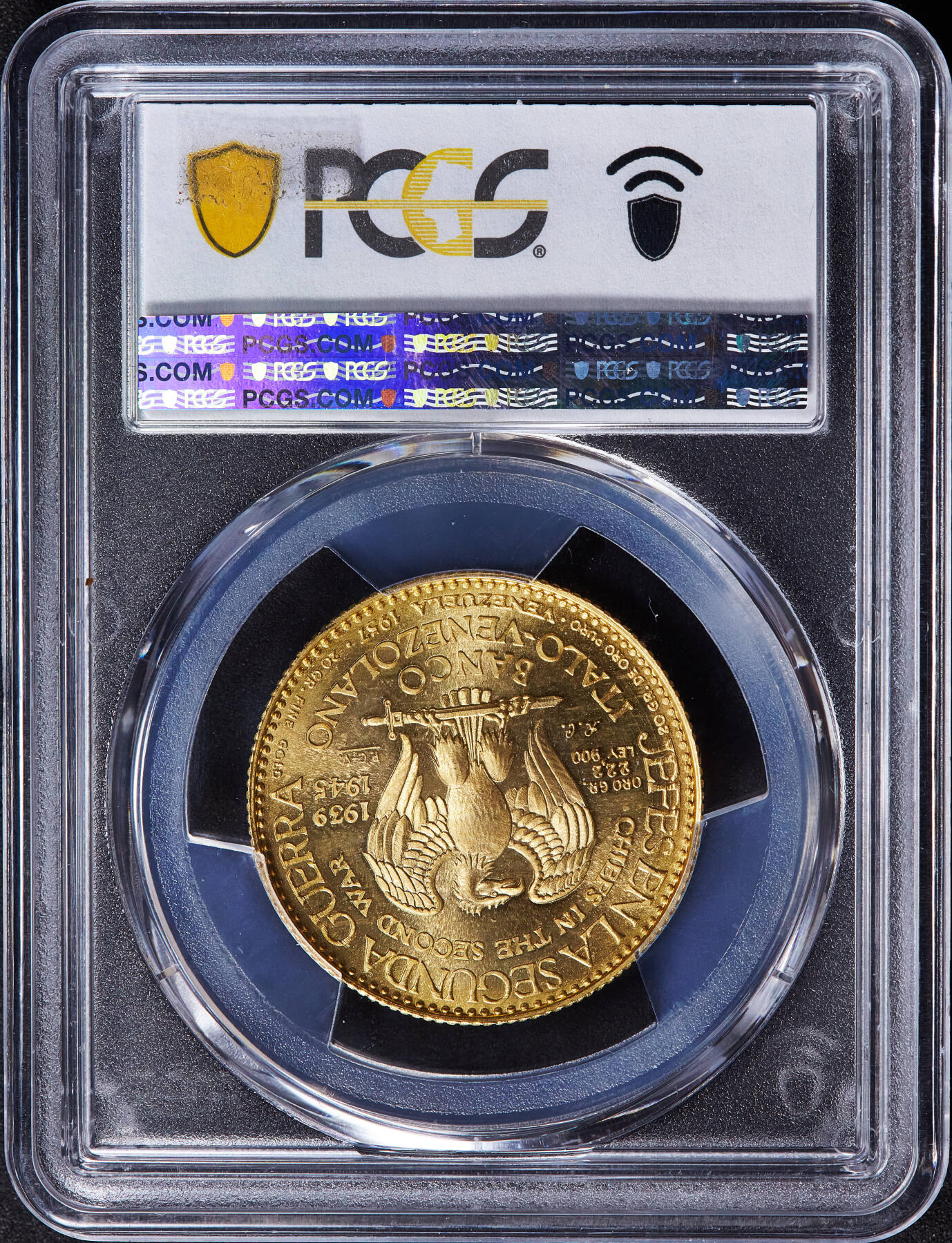 【俄甄集藏】“万象更新、马呈祥瑞”迎新春俄甄精品场-2026年(047)01-21 星期三 晚 19:30 全场包邮 委内瑞拉1957年二战领导人系列-德国总理60玻利瓦尔金币，PCGS MS67，重：22.22克，90%金，稀少品种，冠军分数，原图联系客服或前往对应官网进行查询