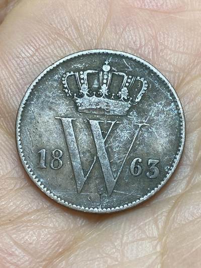 2026年第十场(总第一百七十九场）外国好品散币场(免佣金) - 荷兰🇳🇱1863年1分(威廉三世时期，Sword–长剑标)