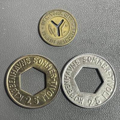 回流0120 - 欧美城市公共交通代用币3枚 