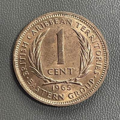 回流0120 - 全新 英属东加勒比1965年1分铜币
