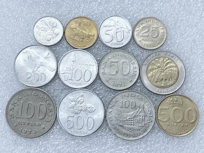 第一海外回流一元起拍收藏 散集专场  第294期 - 印度尼西亚硬币 12枚 带光好品