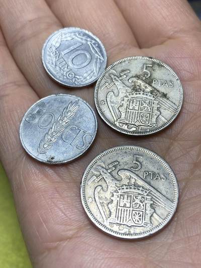 2026年第十场(总第一百七十九场）外国好品散币场(免佣金) - 西班牙🇪🇸4枚：1939年10分，1966年50分，1957年5比塞塔(弗朗哥执政时期)