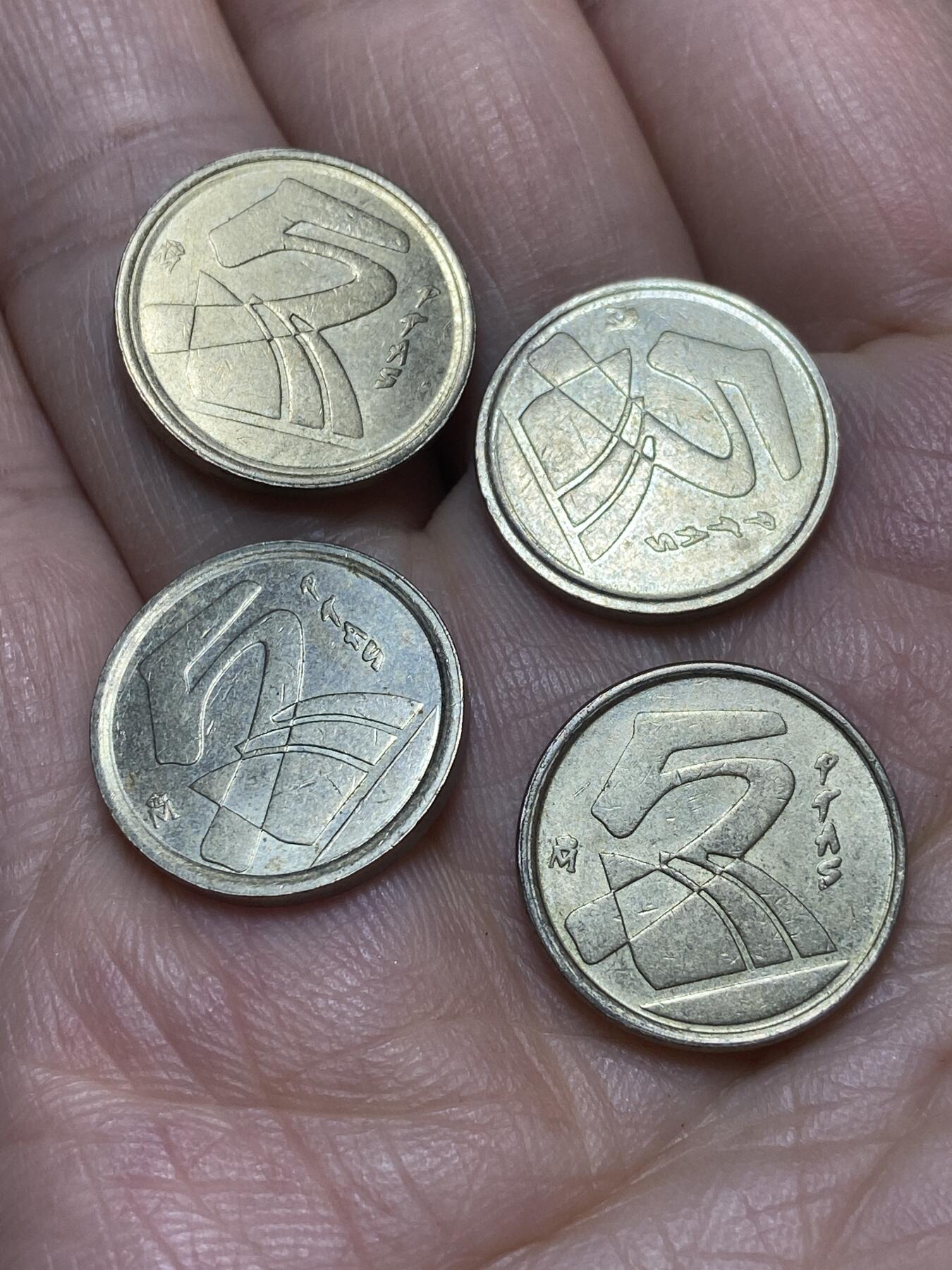 2026年第十场(总第一百七十九场）外国好品散币场(免佣金) 西班牙🇪🇸5比塞塔4枚：1991年98年