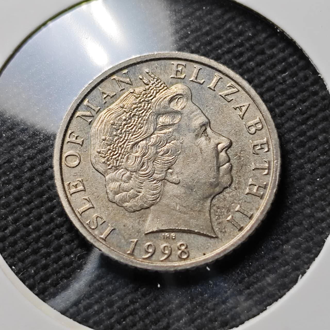 KK钱币收藏小铺  第400期  百期特拍（四拍之四）2月预留时间 周末发货   1998马恩岛5便士