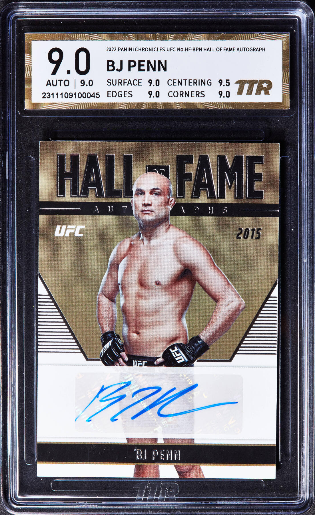 【俄甄集藏】“万象更新、马呈祥瑞”迎新春俄甄精品场-2026年(047)01-21 星期三 晚 19:30 全场包邮 卡片-Panini UFC美国综合格斗明星BJ·佩恩，TTR 9.0，2022年贴签