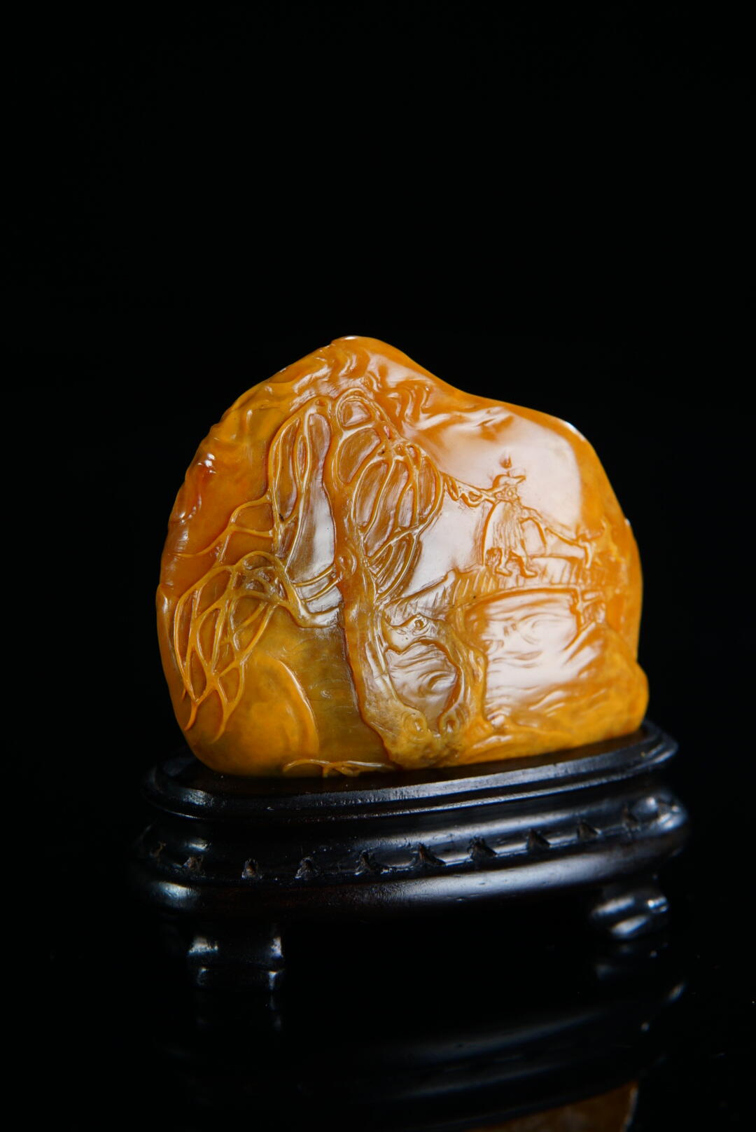 方寸藏珍·寿山田黄印章专场（二） 寿山田黄石《柳阴渔乐》摆件