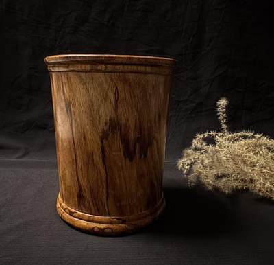 零元拍：海南黄花梨大笔筒，近十斤料整颗料抠出，口径：110/136/底104MM，山峰纹理漂亮 - 零元拍：海南黄花梨大笔筒，近十斤料整颗料抠出，口径：110/136/底104MM，山峰纹理漂亮