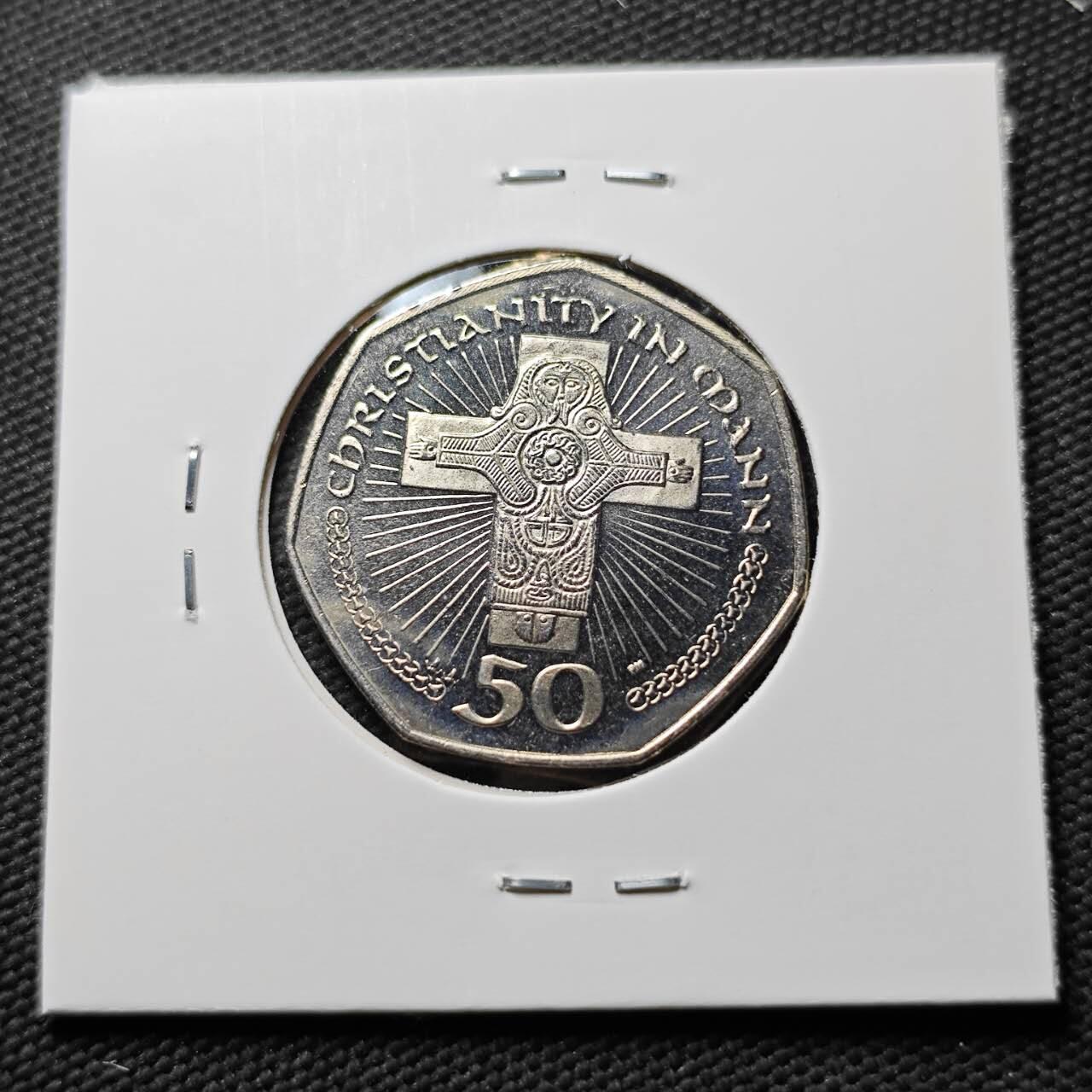 KK钱币收藏小铺  第400期  百期特拍（四拍之四）2月预留时间 周末发货  2001马恩岛50便士