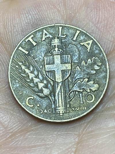 2026年第十场(总第一百七十九场）外国好品散币场(免佣金) - 意大利王国1940年10分(维托里奥·艾玛努埃莱三世第四套第二版，铝青铜材质版)