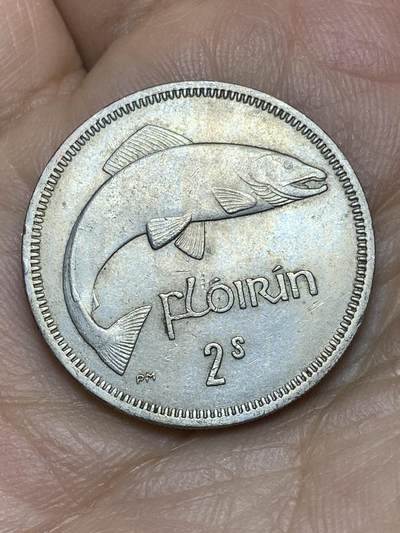 2026年第十场(总第一百七十九场）外国好品散币场(免佣金) - 爱尔兰🇮🇪1963年1弗洛林(等值2先令，共和国第一套第二版)