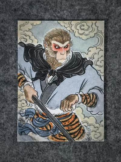 白泽拍卖卡牌手绘专场第31期（岁寒知松柏 春意已可期） - 2026 史墨手绘卡 孙悟空 史墨亲签