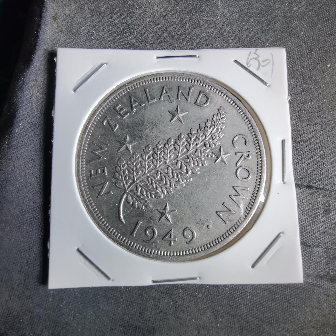 沼泽如烟--第963场 新西兰1949年1克朗银币
