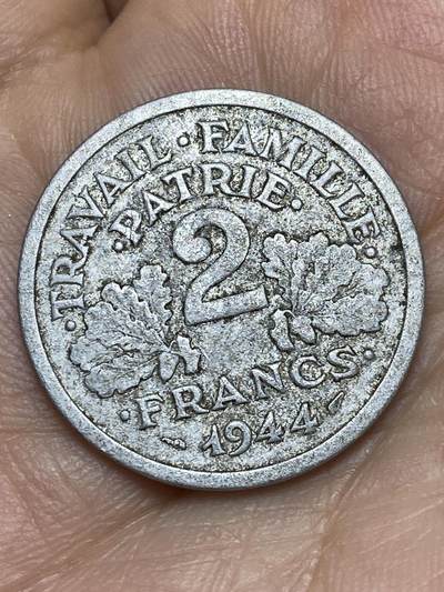 2026年第十场(总第一百七十九场）外国好品散币场(免佣金) - 法国🇫🇷1944年2法郎(二战维希傀儡政府时期)