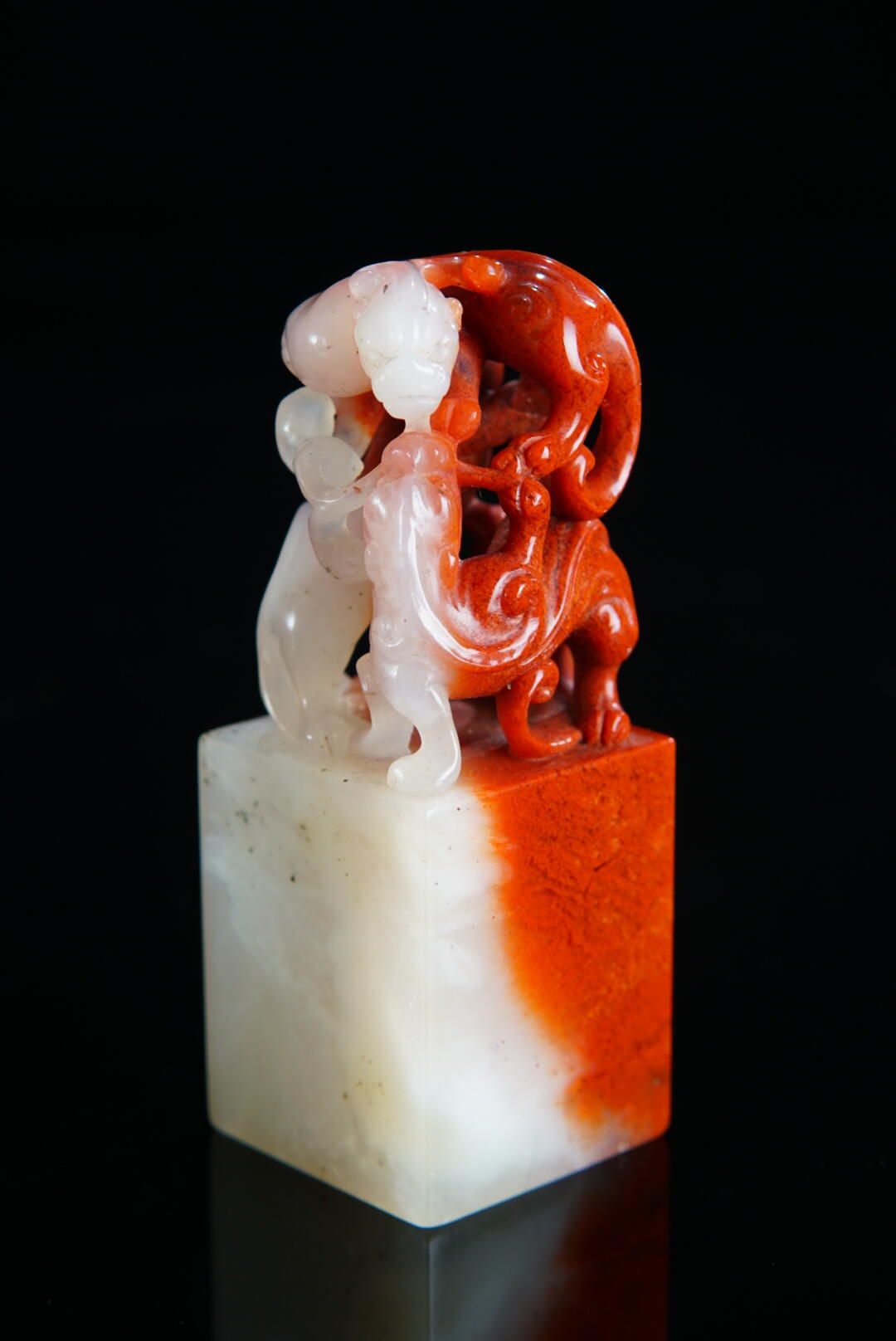 方寸藏珍·寿山田黄印章专场（二） 寿山高山石《三螭献瑞》印章