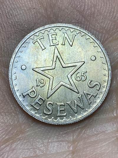 2026年第十场(总第一百七十九场）外国好品散币场(免佣金) - 少见好品–加纳🇬🇭1965年10比塞瓦(第二套流通硬币)
