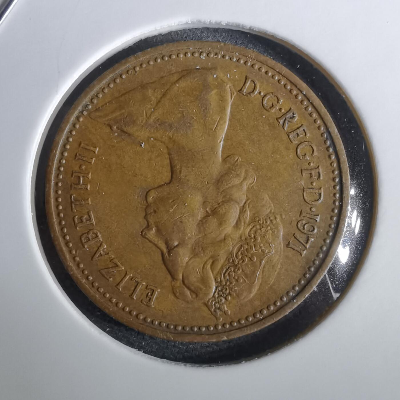 沼泽如烟--第965场 英国1971年1便士