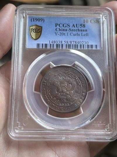PCGS评级AU58～大清度支中心川十文 - PCGS评级AU58～大清度支中心川十文