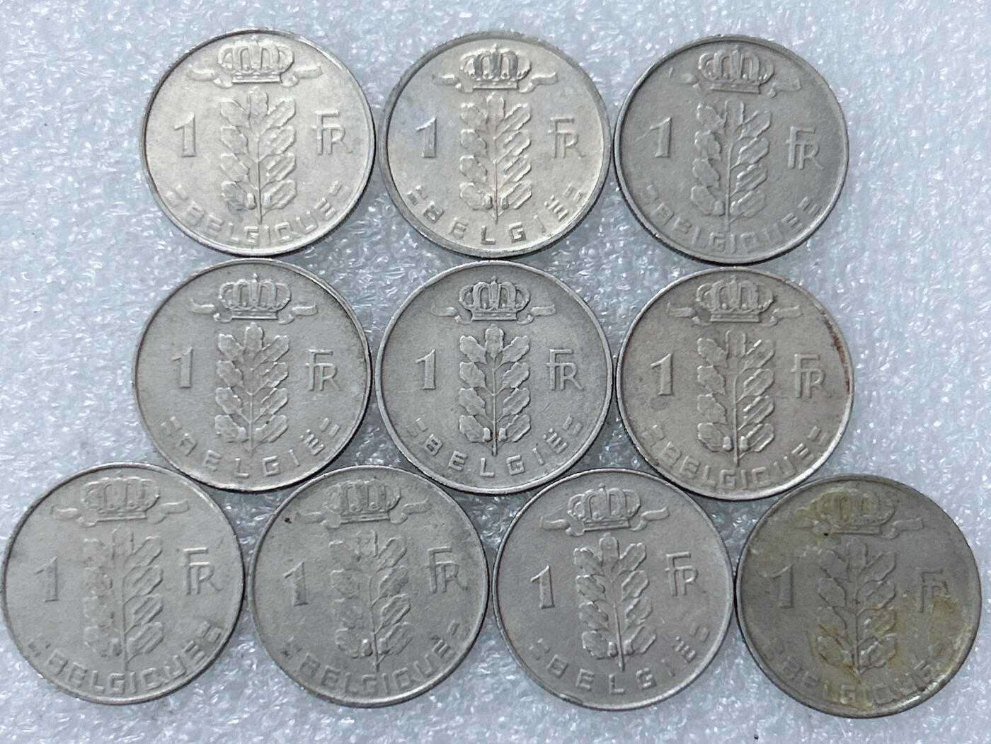 第一海外回流一元起拍收藏 散集专场  第294期 比利时1法郎硬币 10枚