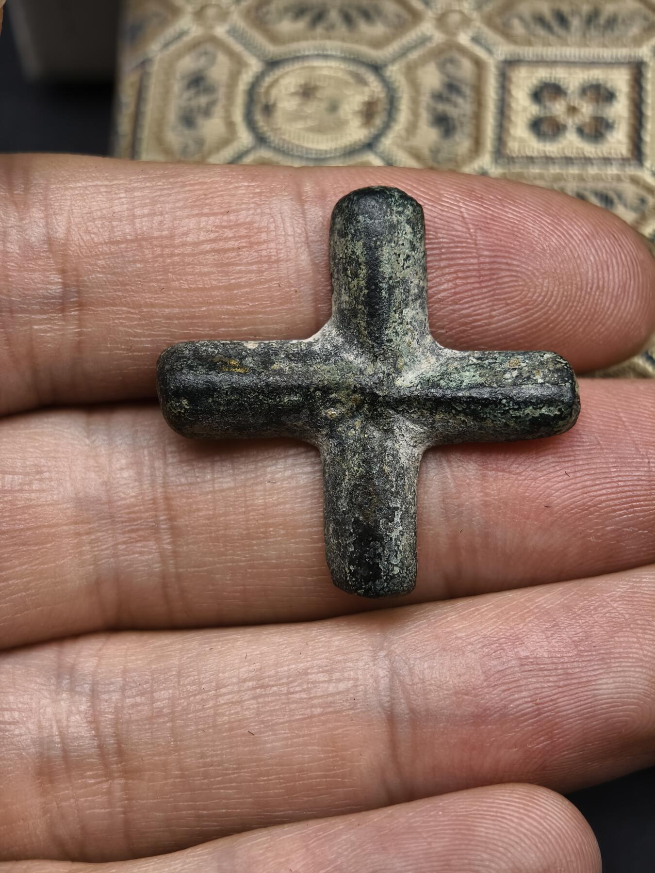 108期新疆红钱粟特钱币丝路钱币专场 景教老铜十字架印押