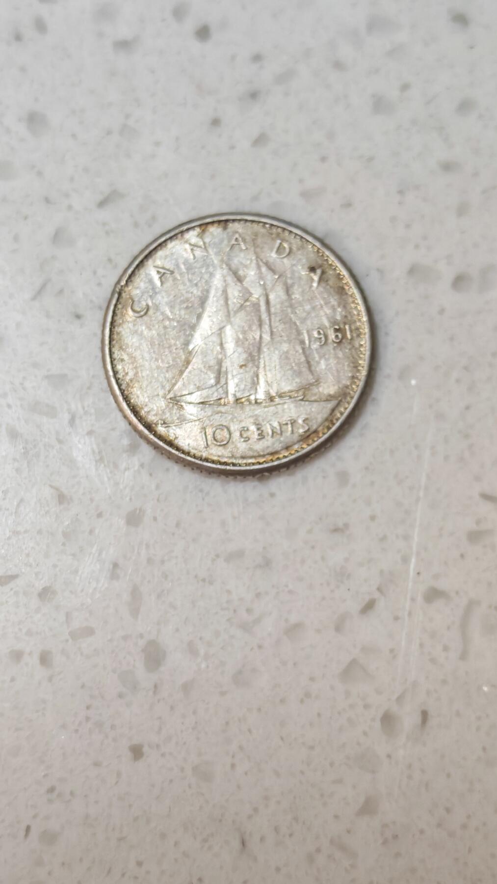 小银币场 加拿大1961年10分银币