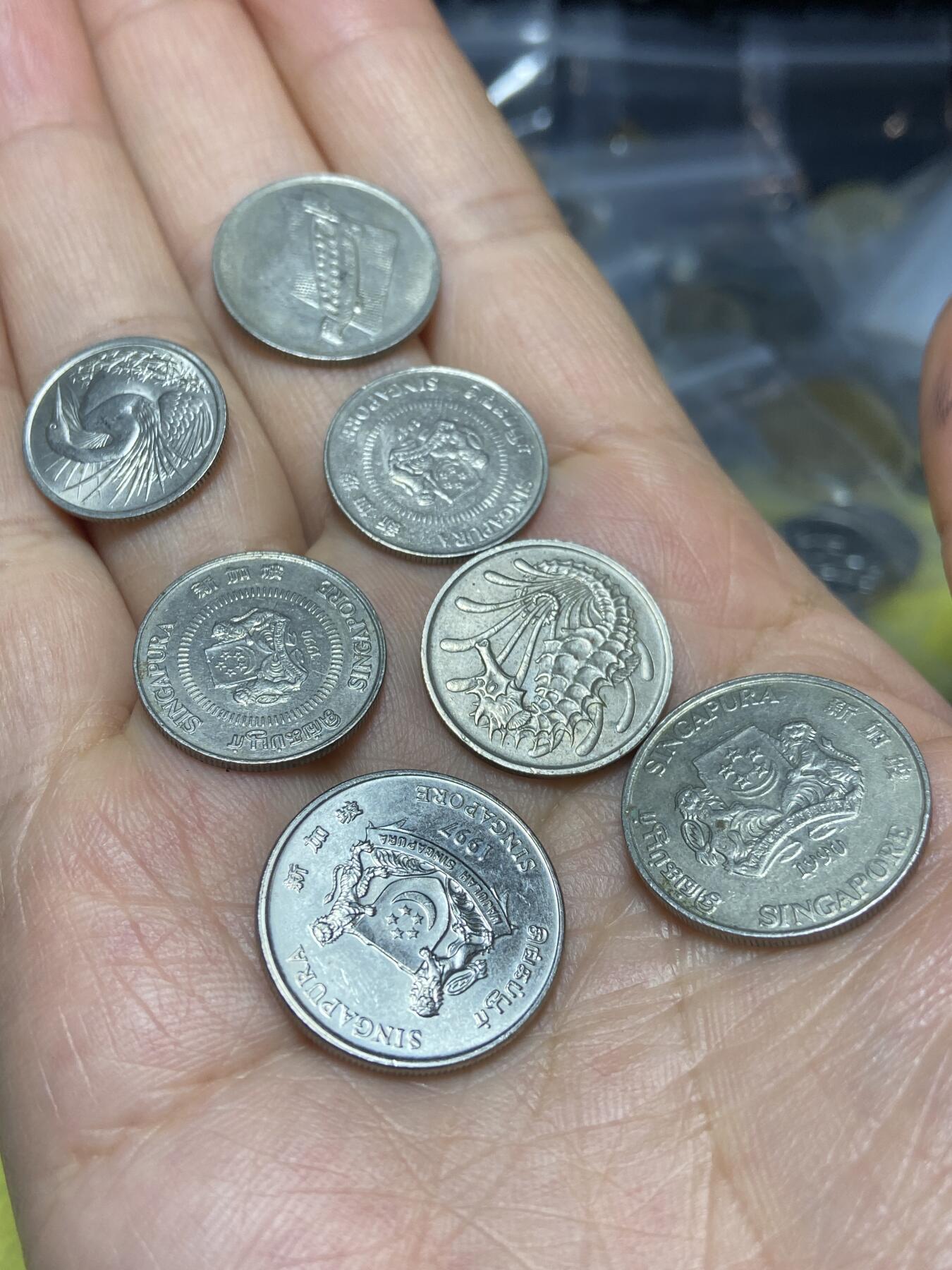 2026年第十场(总第一百七十九场）外国好品散币场(免佣金) 散币7枚：马来西亚🇲🇾1997年10仙，新加坡🇸🇬1976年5分，1987年1990年73年10分，90年97年20分，