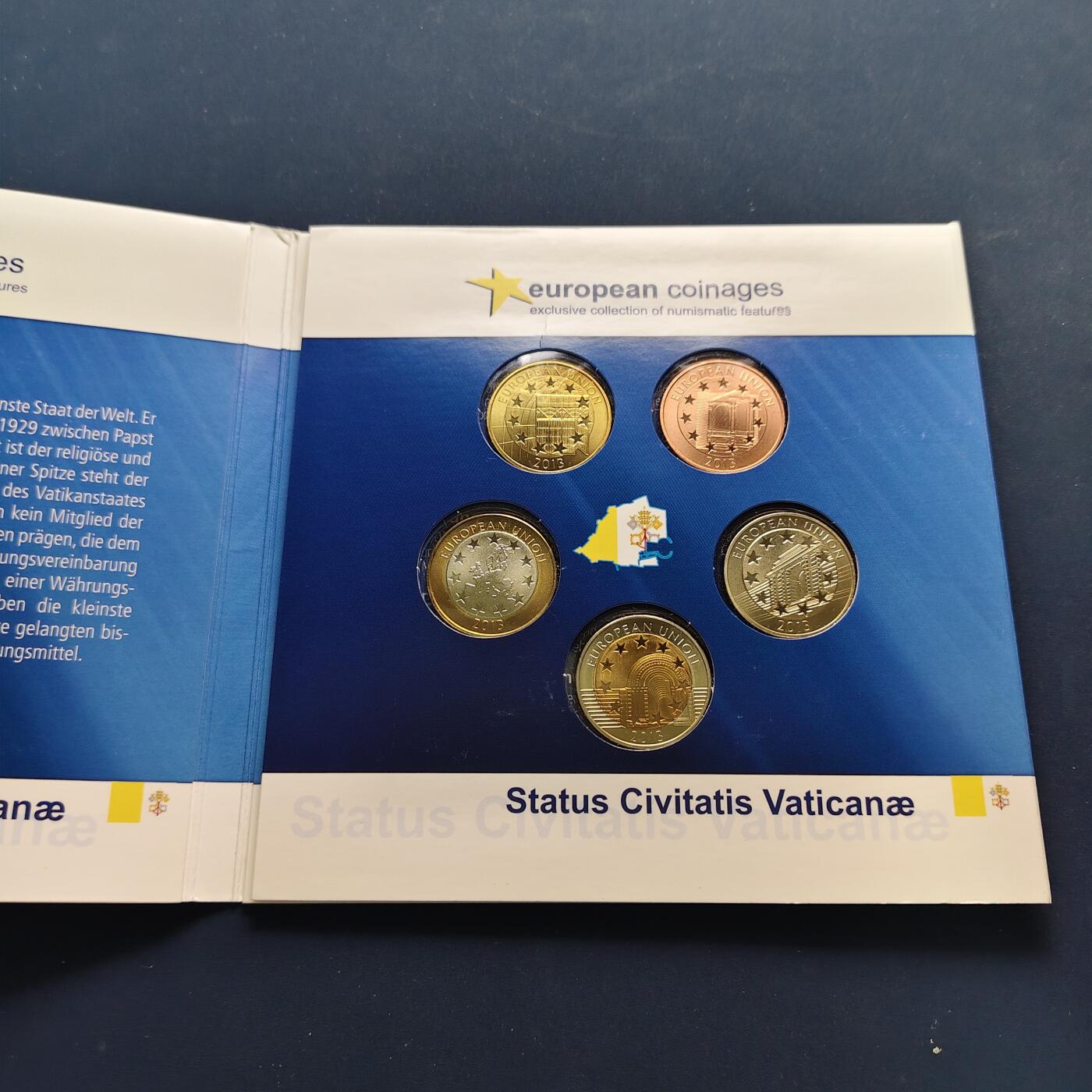【全场包邮】纯粹捡漏拍497场-持续更新中 梵蒂冈2013年封装5枚欧元各材质样币套币