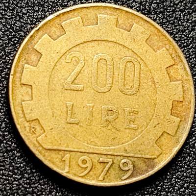 泉币菌-第171场- 精品福利场 - 意大利1979年200里拉 丰收女神 齿轮 铝青铜币 外国硬币 24mm 