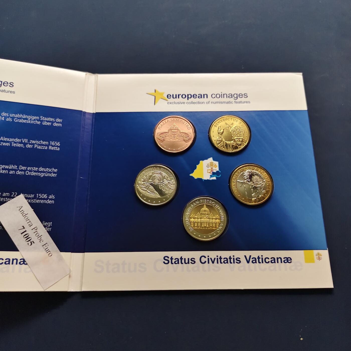 【全场包邮】纯粹捡漏拍497场-持续更新中 梵蒂冈2013年封装5枚欧元各材质样币套币