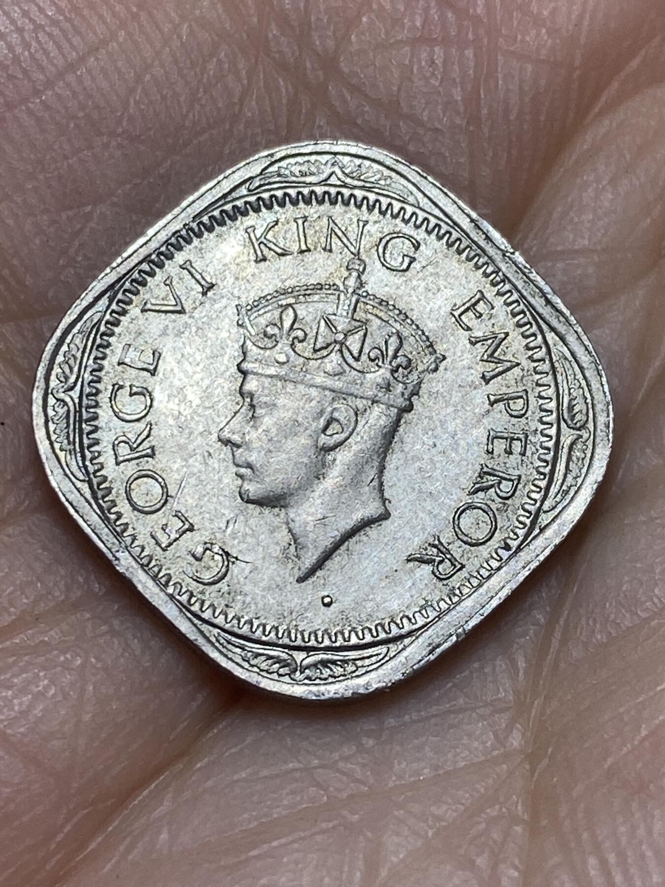 2026年第十场(总第一百七十九场）外国好品散币场(免佣金) 好品–英属印度1946年1/2安娜(乔治六世第五版，首发年仅发行2年)