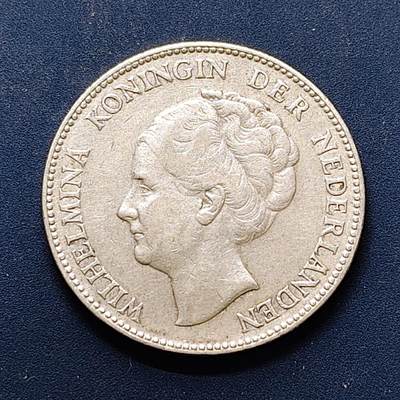 【全场包邮】纯粹捡漏拍496场-持续更新中 - 荷兰1931年威廉明娜女王1盾银币【28毫米10克72%】