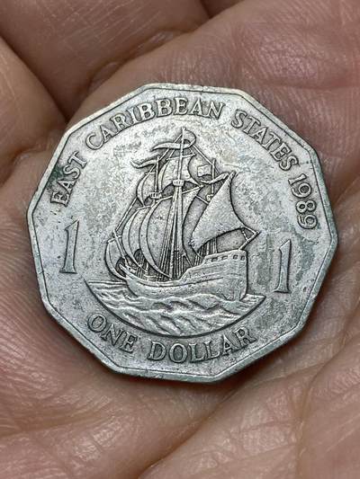 2026年第十一场(总第一百八十场）外国好品散币场(免佣金) - 东加勒比1989年1元(伊丽莎白二世中年花冠)