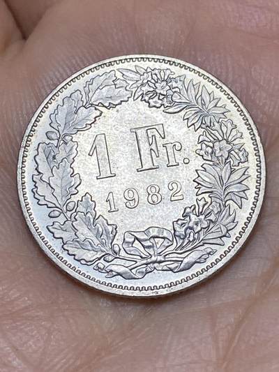 2026年第十一场(总第一百八十场）外国好品散币场(免佣金) - 瑞士🇨🇭1982单年份1法郎(第四版，Medal alignment–章型币，无标版)