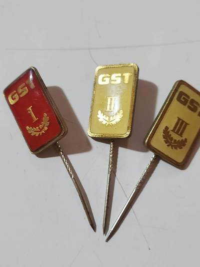 韵星假日拍卖第三十七期 -- Rimey Holidays Auction 37 - 民主德国Gst准军事部队一二三级技能章插针一组