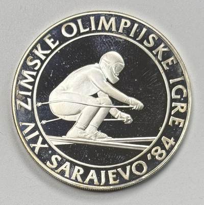 S&S Numismatic世界钱币-拍卖 第119期  - 南斯拉夫1982年 萨拉热窝冬季奥运会-高山滑雪 500第纳尔精制纪念银币 23克925银