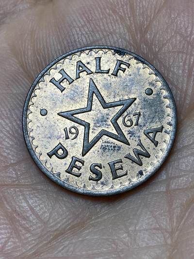 2026年第十一场(总第一百八十场）外国好品散币场(免佣金) - 加纳🇬🇭1967年1/2比塞瓦(独立后第三套最小面值)