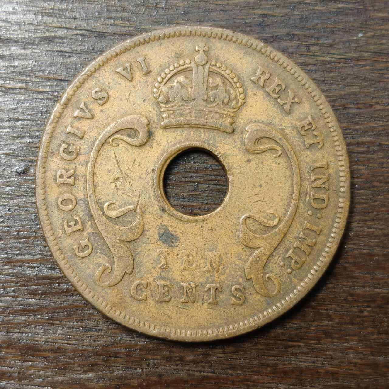 【铜匠收藏】★第138场★散币场。不寄存，30包邮。不满30元，支付5元运费。《接受代拍 代送NGC评级》 59【无寄存】英属东非 1942年 10分铜币 乔治六世