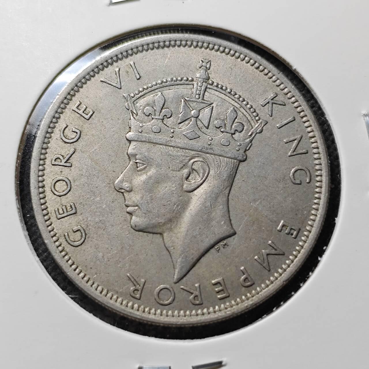 KK钱币收藏小铺  第400期  百期特拍（四拍之四）2月预留时间 周末发货  英属南罗德西亚1947年1/2克朗 乔六 深打状态磨损少 底板干净
