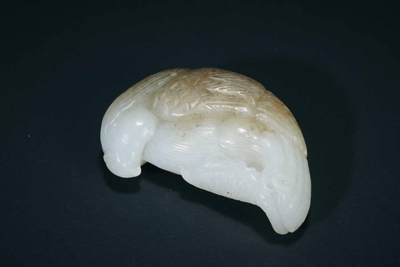 上海都达杂项专场三（全场包邮） - 天然和田白玉精雕《鸢飞鱼跃》挂件86-6