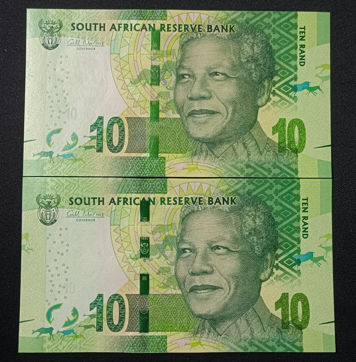 【游宝拍卖】乙巳蛇年第109期 佣金1元起 南非-10兰特【CE/DG冠 全新UNC/UNC-】