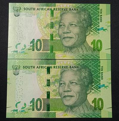 【游宝拍卖】乙巳蛇年第109期 佣金1元起 - 南非-10兰特【CE/DG冠 全新UNC/UNC-】