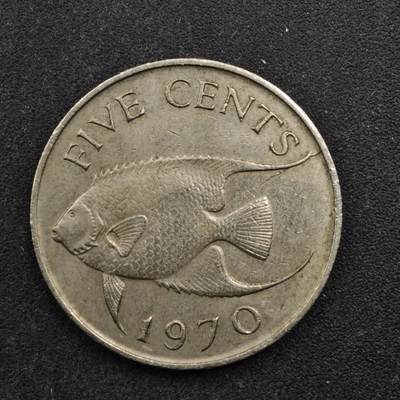 【淘币小摊】实时拍第八百五十拍   散币银币场   满百包邮可预留二周 每周一统一发货   - 百慕大1970年5分镍币