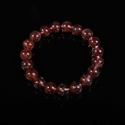 瑰丽珠宝（一） - 稀有货水晶 满矿聚宝盆金草莓超七手串（大）