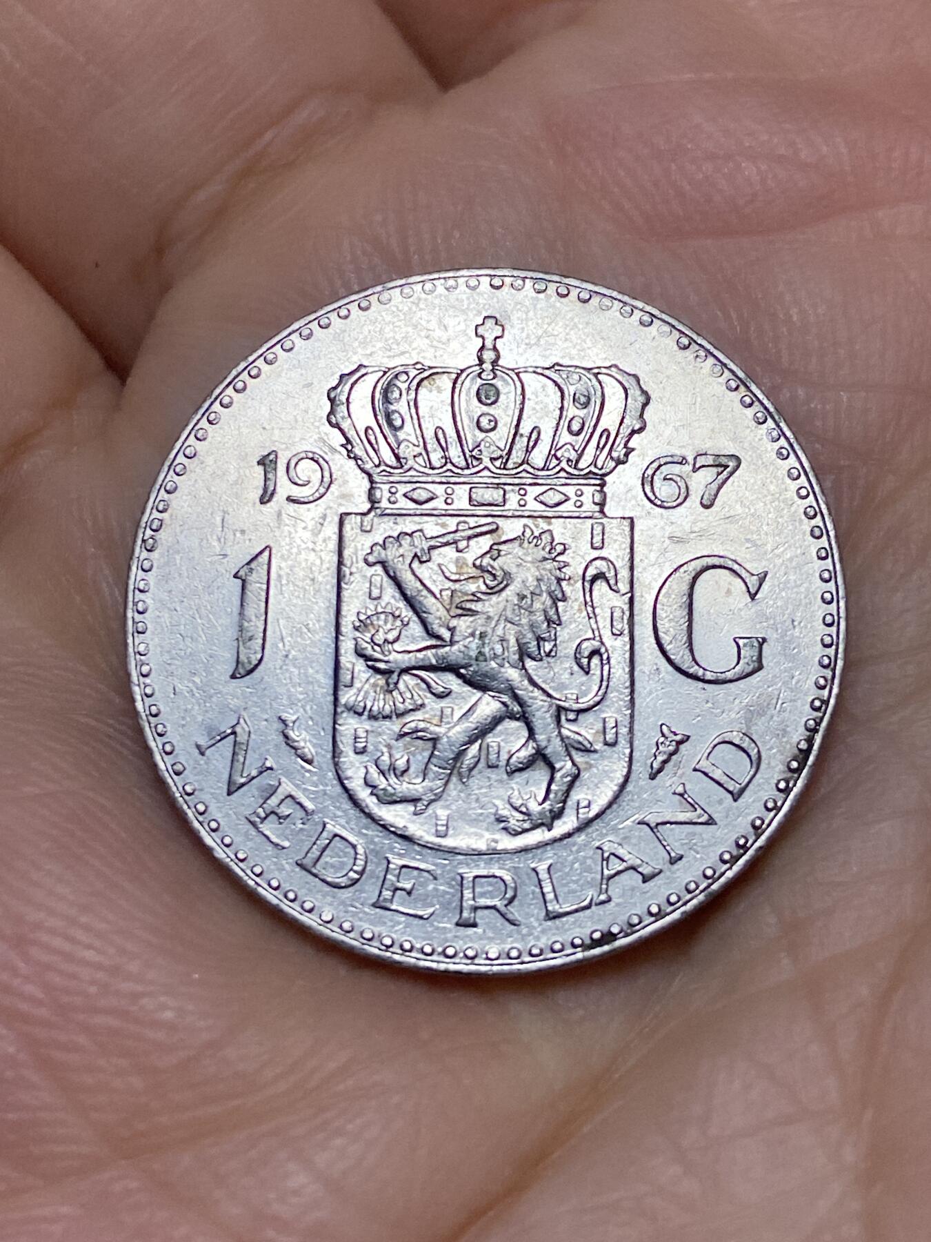 2026年第十一场(总第一百八十场）外国好品散币场(免佣金) 荷兰🇳🇱1967年1盾(朱丽安娜女王时期，Fish –鱼标)