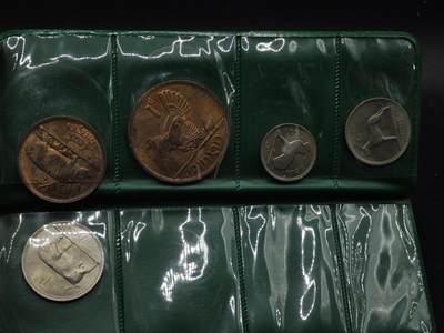 【淘币小摊】实时拍第八百五十拍   散币银币场   满百包邮可预留二周 每周一统一发货   - 爱尔兰1966年5枚套