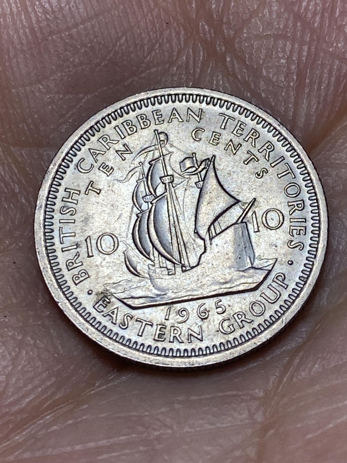 2026年第十一场(总第一百八十场）外国好品散币场(免佣金) 原光好品–英属加勒比领地1965年10分(伊丽莎白二世青年带冠，关门年)