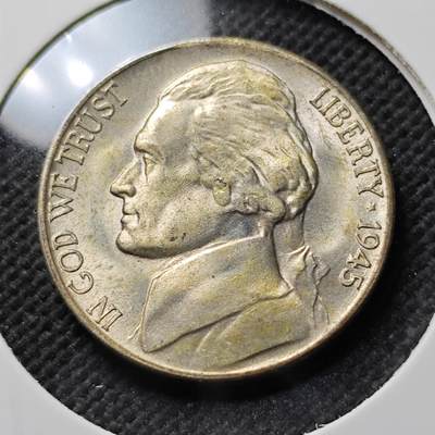 KK钱币收藏小铺  第400期  百期特拍（四拍之四）2月预留时间 周末发货 -  1945美国5分S版银币 MS品